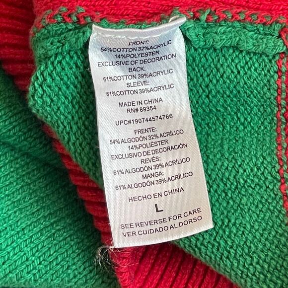 To Be Jolly Elf Yourself Ugly Christmas Sweater Size Large - Picture 5 of 6